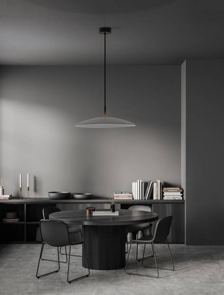 Pendelleuchte Polifemo - Aluminium / Rauchglas - Grau - Durchmesser: 60 cm