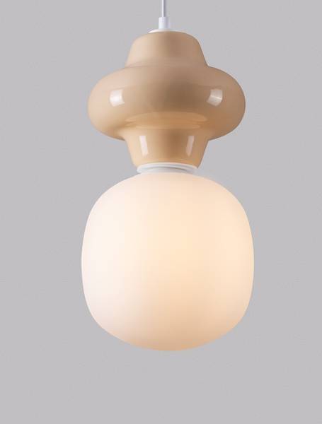 Pendelleuchte Clio Typ A - Keramik / Opalglas - Beige