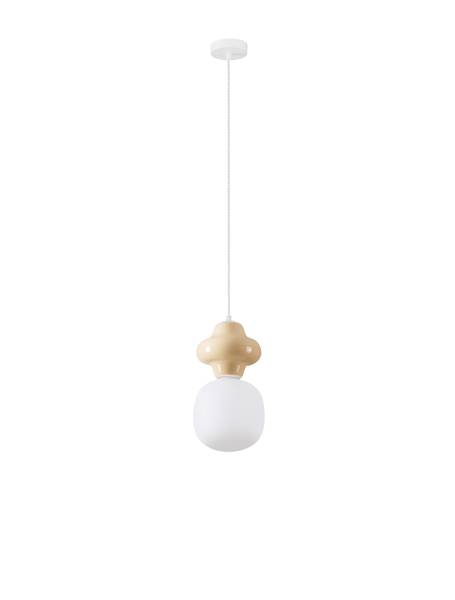 Pendelleuchte Clio Typ A - Keramik / Opalglas - Beige