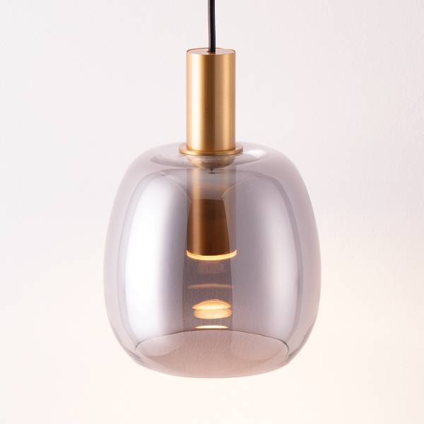 Pendelleuchte Imatia Typ A - Aluminium / Rauchglas - Gold