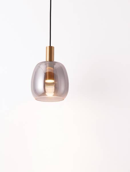 Pendelleuchte Imatia Typ A - Aluminium / Rauchglas - Gold