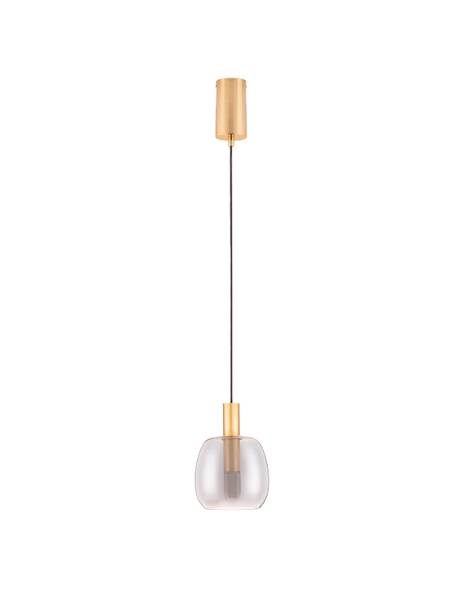 Pendelleuchte Imatia Typ A - Aluminium / Rauchglas - Gold