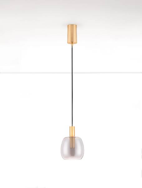 Pendelleuchte Imatia Typ A - Aluminium / Rauchglas - Gold