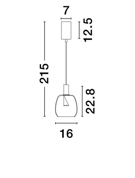 Pendelleuchte Imatia Typ A - Aluminium / Rauchglas - Gold