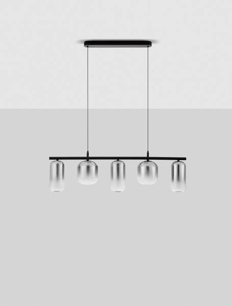 Pendelleuchte Aelia Typ C - Aluminium / Rauchglas - Grau