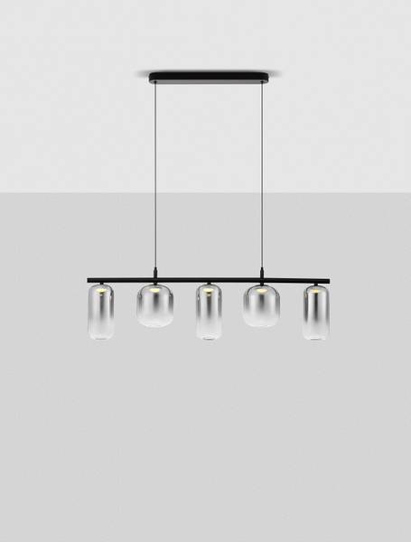 Pendelleuchte Aelia Typ C - Aluminium / Rauchglas - Grau