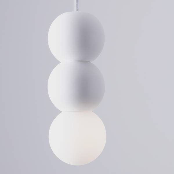 Pendelleuchte Zero Typ B - Aluminium / Opalglas - Weiß