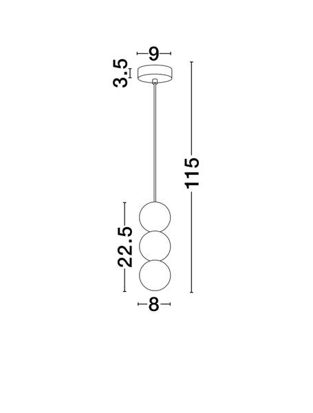 Pendelleuchte Zero Typ B - Aluminium / Opalglas - Weiß
