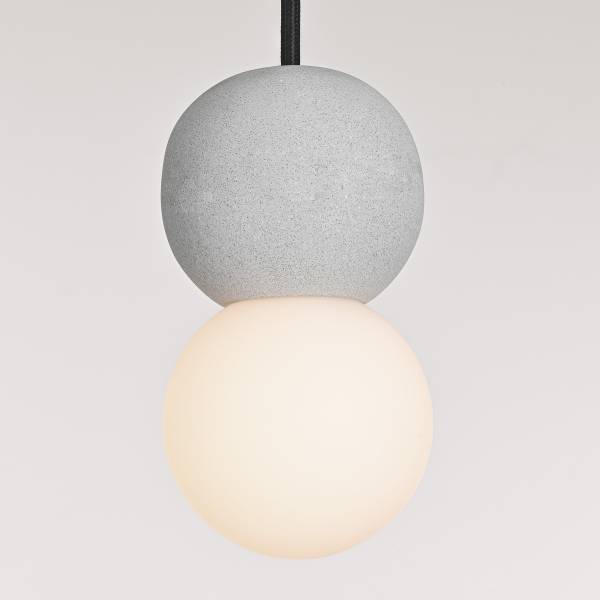 Pendelleuchte Zero Typ A - Aluminium / Opalglas - Grau
