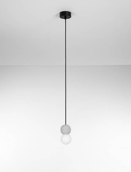 Pendelleuchte Zero Typ A - Aluminium / Opalglas - Grau