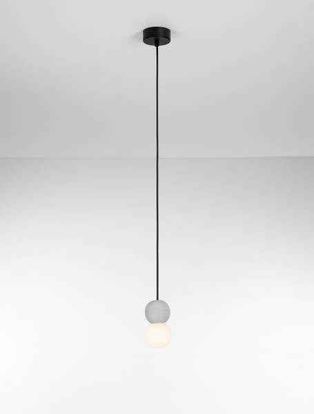 Pendelleuchte Zero Typ A - Aluminium / Opalglas - Grau