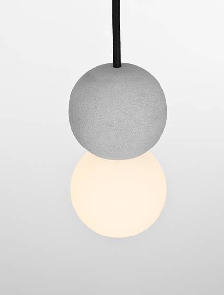 Pendelleuchte Zero Typ A - Aluminium / Opalglas - Grau