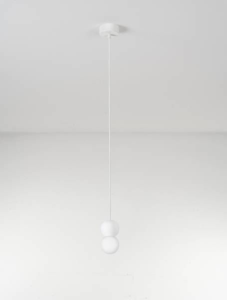 Pendelleuchte Zero Typ A - Aluminium / Opalglas - Weiß
