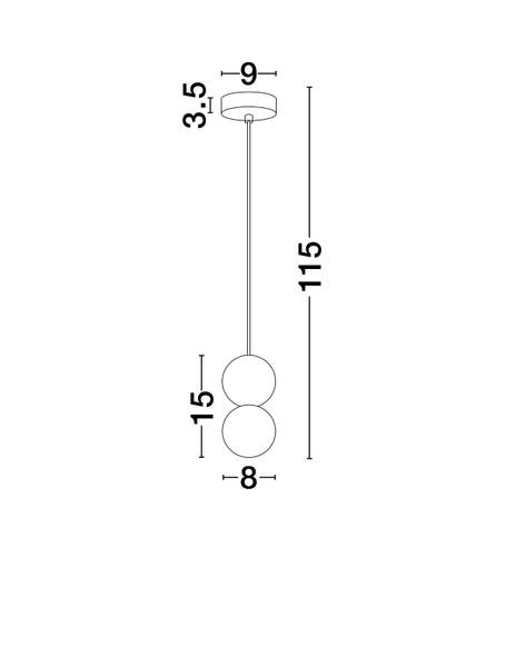 Pendelleuchte Zero Typ A - Aluminium / Opalglas - Weiß