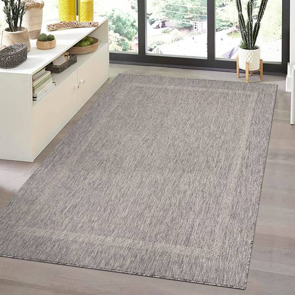 Outdoorteppich Relax - Polypropylene / Polyester - Grau - 60 x 100 cm