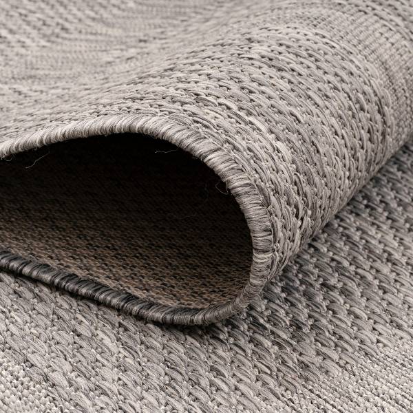 Outdoorteppich Relax - Polypropylene / Polyester - Grau - 60 x 100 cm