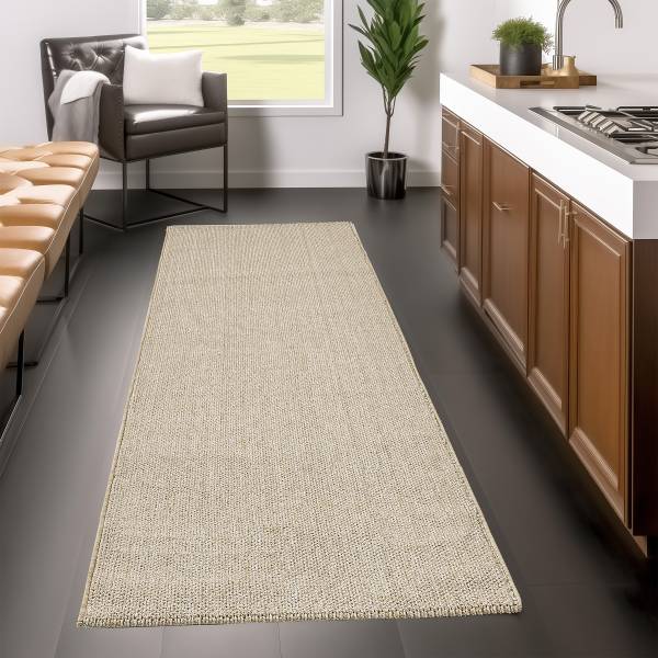 Kurzflorteppich Loom 4300 - Mischgewebe - Beige - 80 x 150 cm