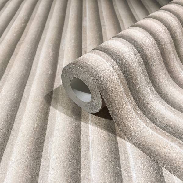 Vliestapete 81697 Akustikpaneele - Vlies - Grau / Beige