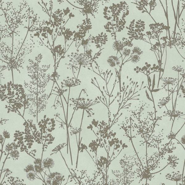 Vliestapete 82465 Floral - Vlies - Grün / Gold