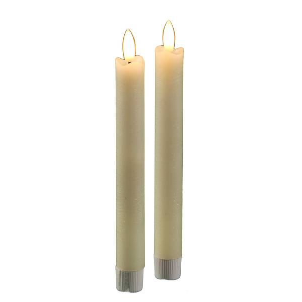 LED-Stabkerze Sholi 2er-Set - Wachs - Beige