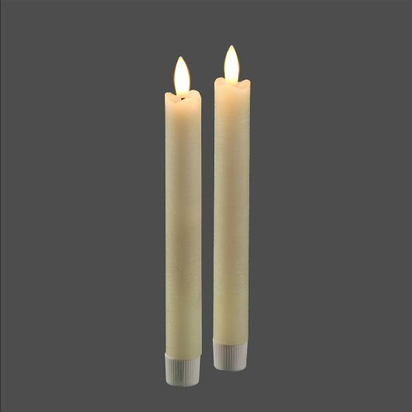 LED-Stabkerze Sholi 2er-Set - Wachs - Beige