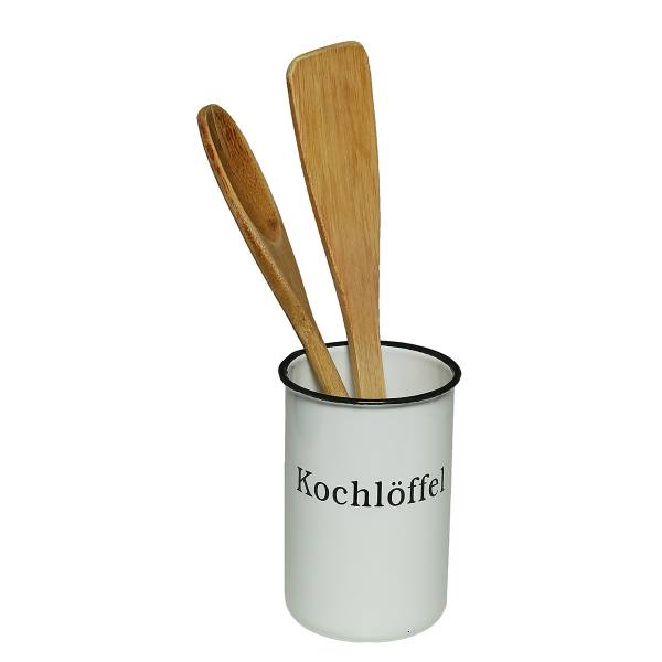 Küchenutensilienhalter Bakye - Emaille - Weiß