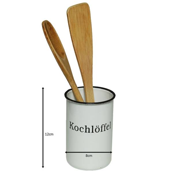 Küchenutensilienhalter Bakye - Emaille - Weiß