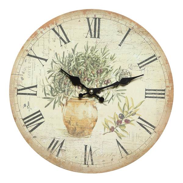 Wanduhr Oliven - Mehrfarbig