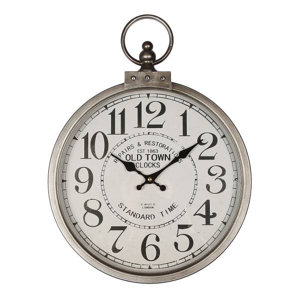 Wanduhr Amska - Stahlblech - Silber