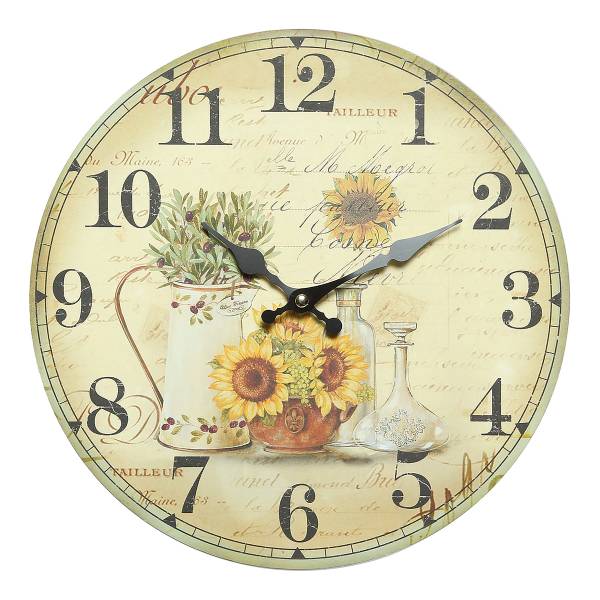 Wanduhr Sonnenblume - Mehrfarbig