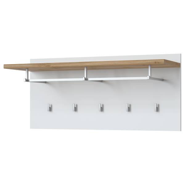 Wandgarderobe Cimadu - Weiß / Wotaneiche Dekor