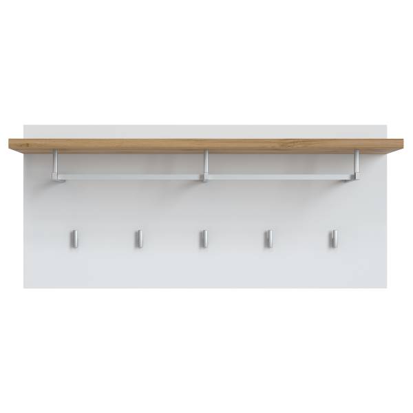 Wandgarderobe Cimadu - Weiß / Wotaneiche Dekor