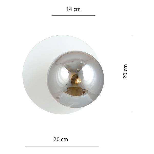 Wandleuchte Oslo - Stahl / Rauchglas - Weiß / Schwarz