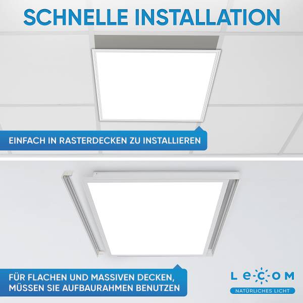 LED-Panel Lecom 11337 62x62 6er-Set - Polypropylen / Aluminium - 1-flammig