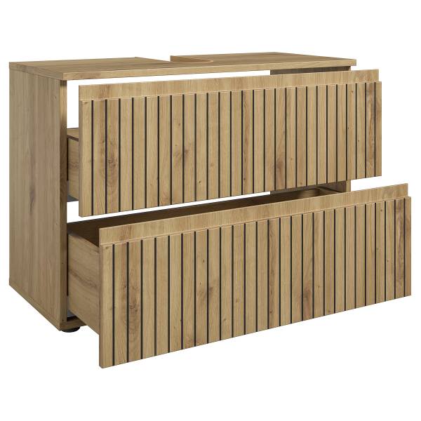Waschbeckenunterschrank Rookerie - Eiche Artisan Dekor - Breite: 80 cm