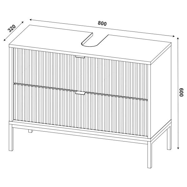 Waschbeckenunterschrank Juvara 80 cm - Kaschmir