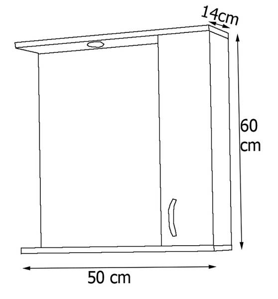 Beleuchteter Spiegelschrank Lisalo - Weiß - Breite: 50 cm