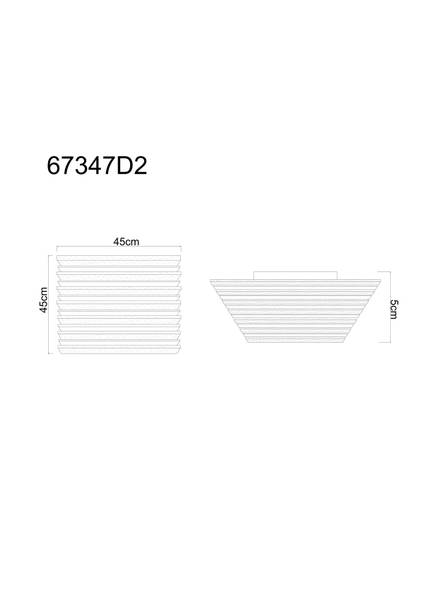 LED-Deckenleuchte Hayden quadratisch - Acrylglas / Eisen - 1-flammig - Breite: 45 cm