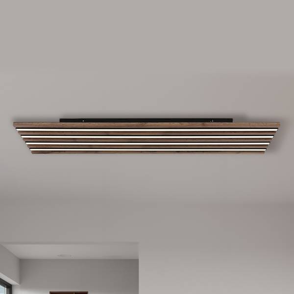 LED-Deckenleuchte Hayden rechteckig - Acrylglas / Eisen - 1-flammig - Breite: 120 cm