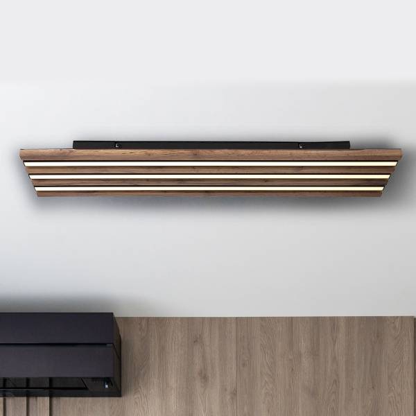 LED-Deckenleuchte Hayden rechteckig - Acrylglas / Eisen - 1-flammig - Breite: 80 cm
