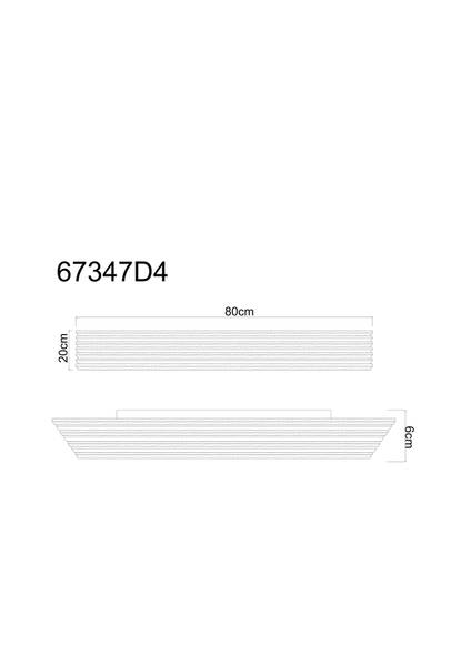 LED-Deckenleuchte Hayden rechteckig - Acrylglas / Eisen - 1-flammig - Breite: 80 cm