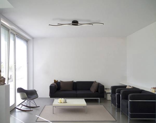 LED-Deckenleuchte Boyd - Acrylglas / Eisen - 1-flammig - Breite: 110 cm