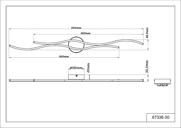 LED-Deckenleuchte Boyd - Acrylglas / Eisen - 1-flammig - Breite: 110 cm