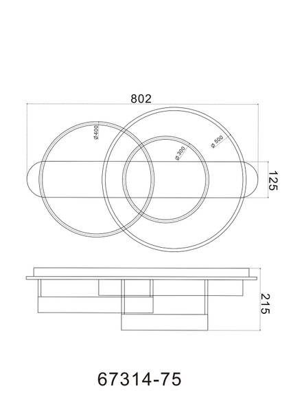 LED-Deckenleuchte Grouni Typ B - Acrylglas / Eisen - 1-flammig