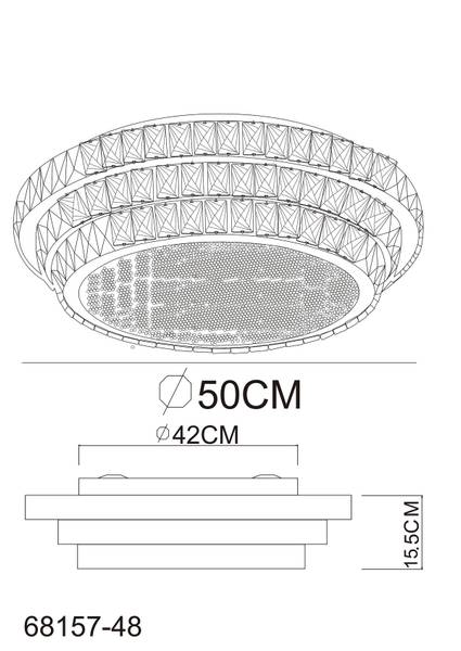 LED-Deckenleuchte Klara - Glas / Eisen - 1-flammig - Durchmesser: 50 cm
