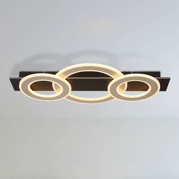 Deckenleuchte Jayden mit 3 Ringen Typ B - Acrylglas / Eisen - 1-flammig