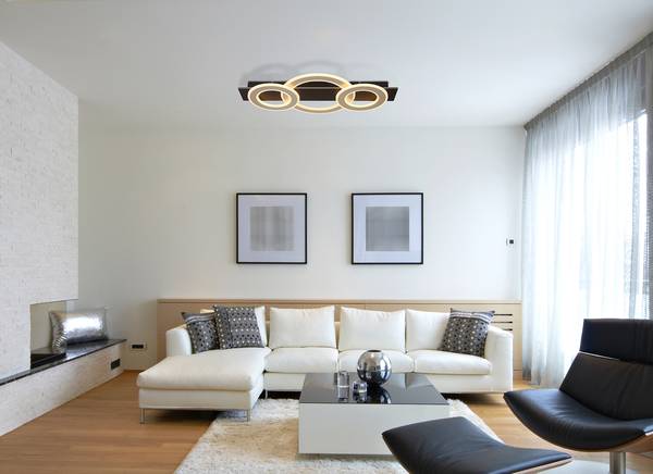 Deckenleuchte Jayden mit 3 Ringen Typ B - Acrylglas / Eisen - 1-flammig