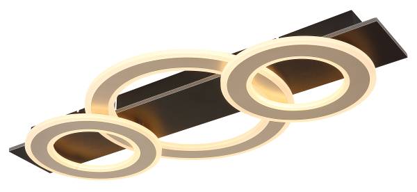 Deckenleuchte Jayden mit 3 Ringen Typ B - Acrylglas / Eisen - 1-flammig