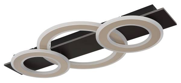 Deckenleuchte Jayden mit 3 Ringen Typ B - Acrylglas / Eisen - 1-flammig