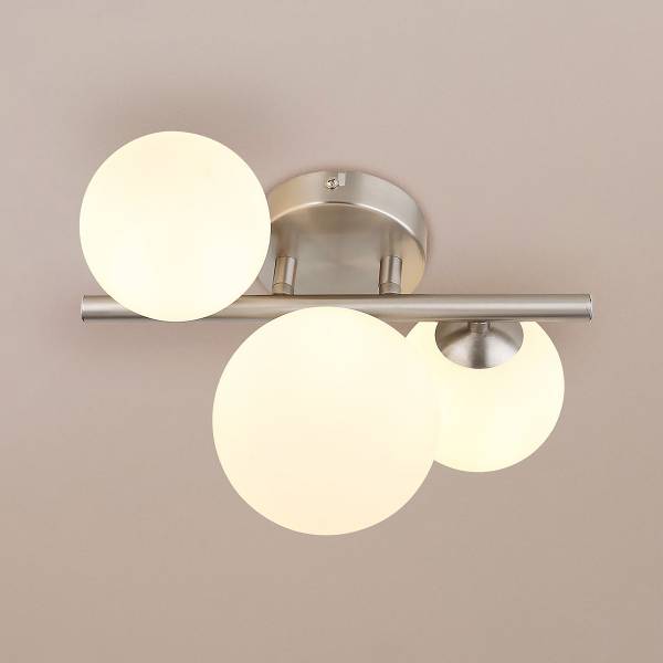 LED-Deckenleuchte Riha Typ E - Opalglas / Eisen - 3-flammig